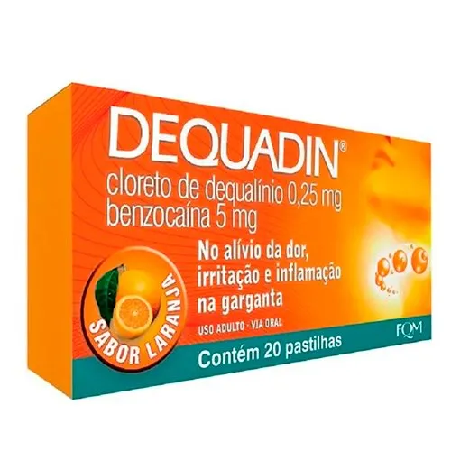 Dequadin 0,25mg + 5mg 20 Pastilhas Laranja