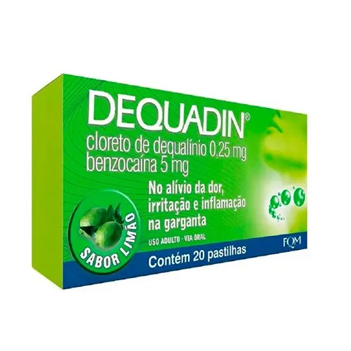 Dequadin 0,25mg + 5mg 20 Pastilhas Limão