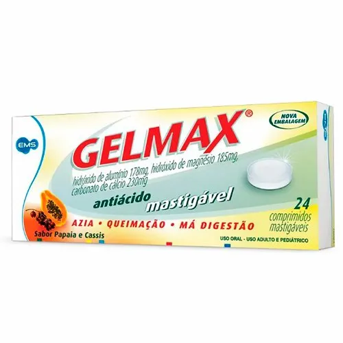 gelmax 178mg+185mg+230mg 24 Comprimidos Mastigaveis