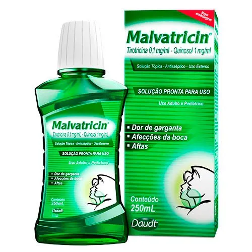 Malvatricin 0,1+1mg/mL Solução Tópica Frasco 250mL Daudt Similar