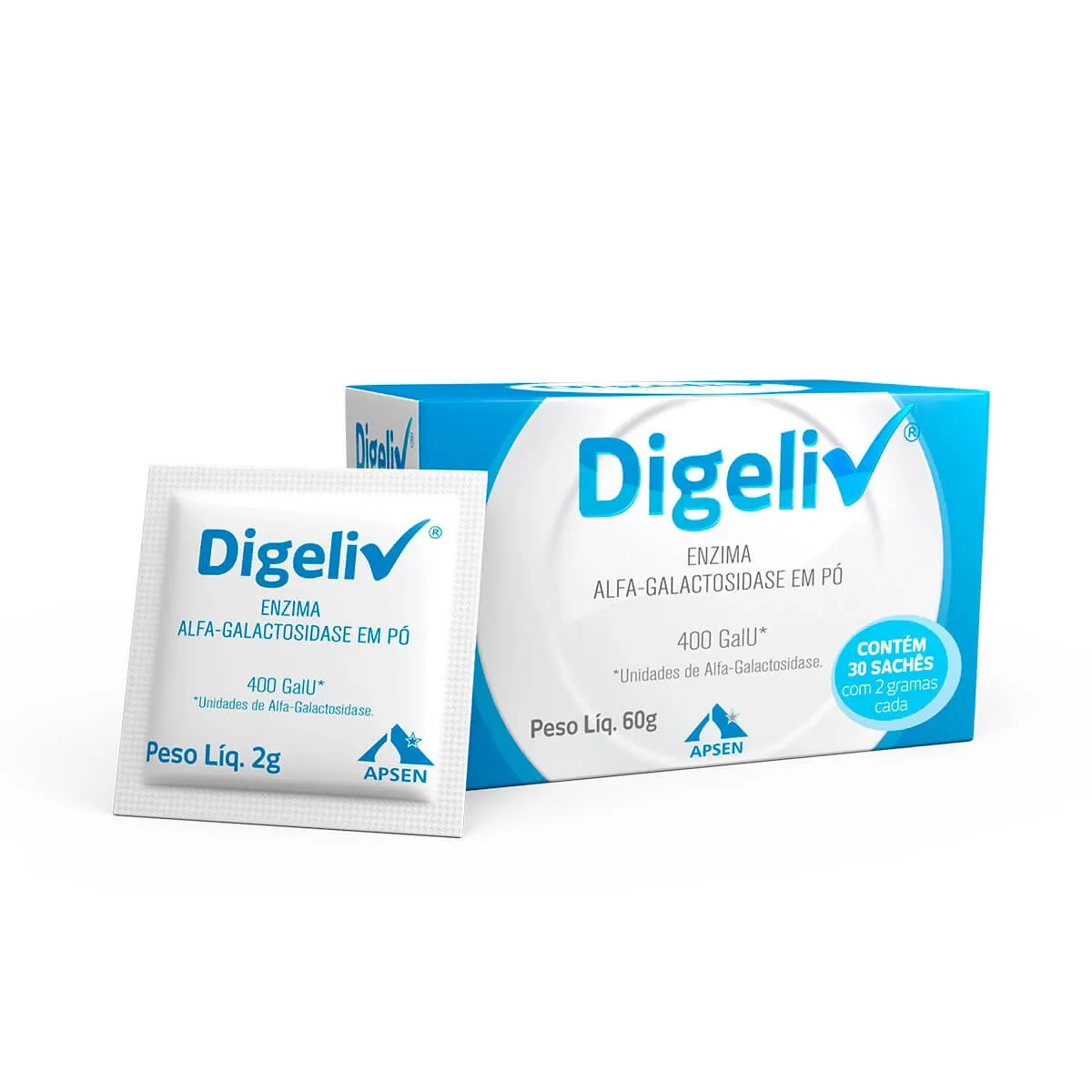 Digeliv 400fcc 30 Sachês 2g Alfa Galactosidase Apsen