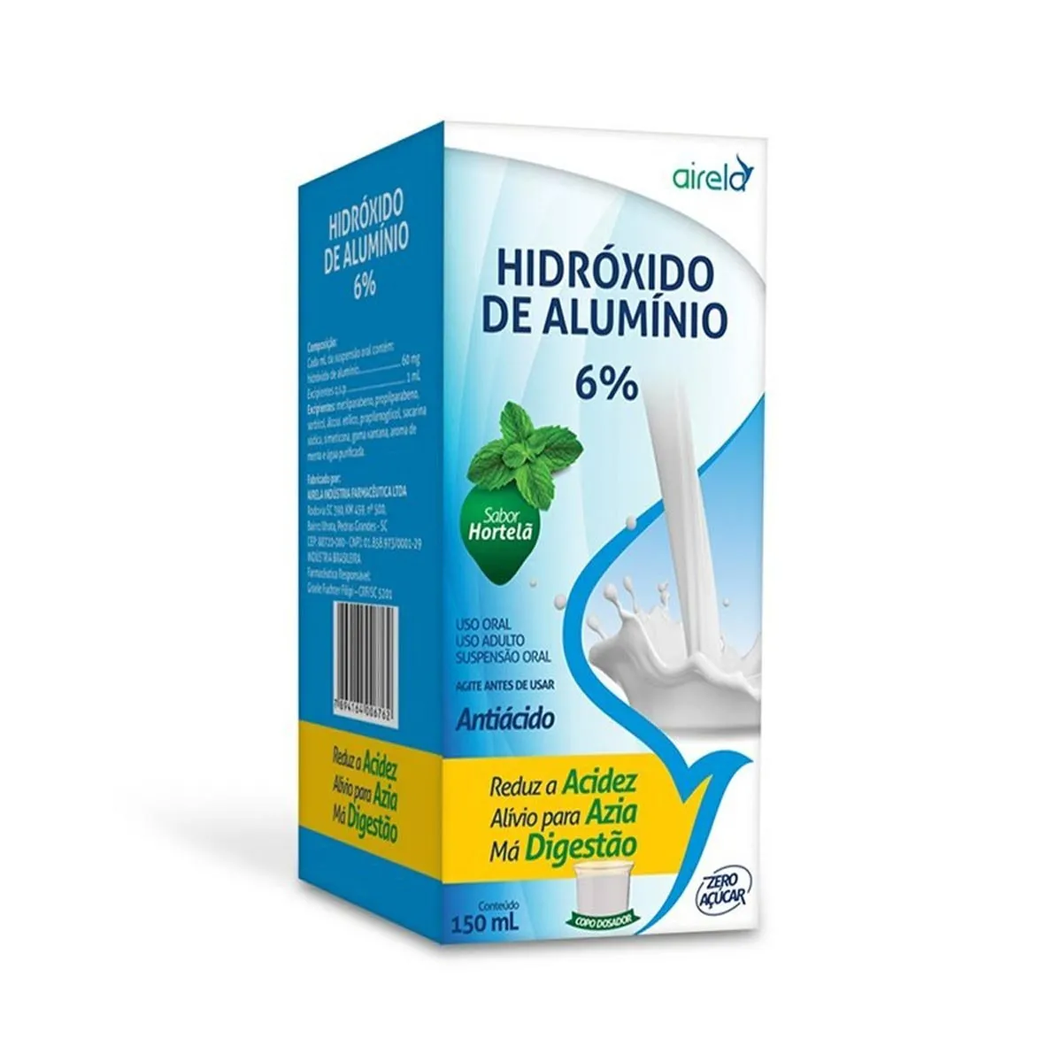 Hidróxido de Alumínio 6% Suspensão 150ml Airela