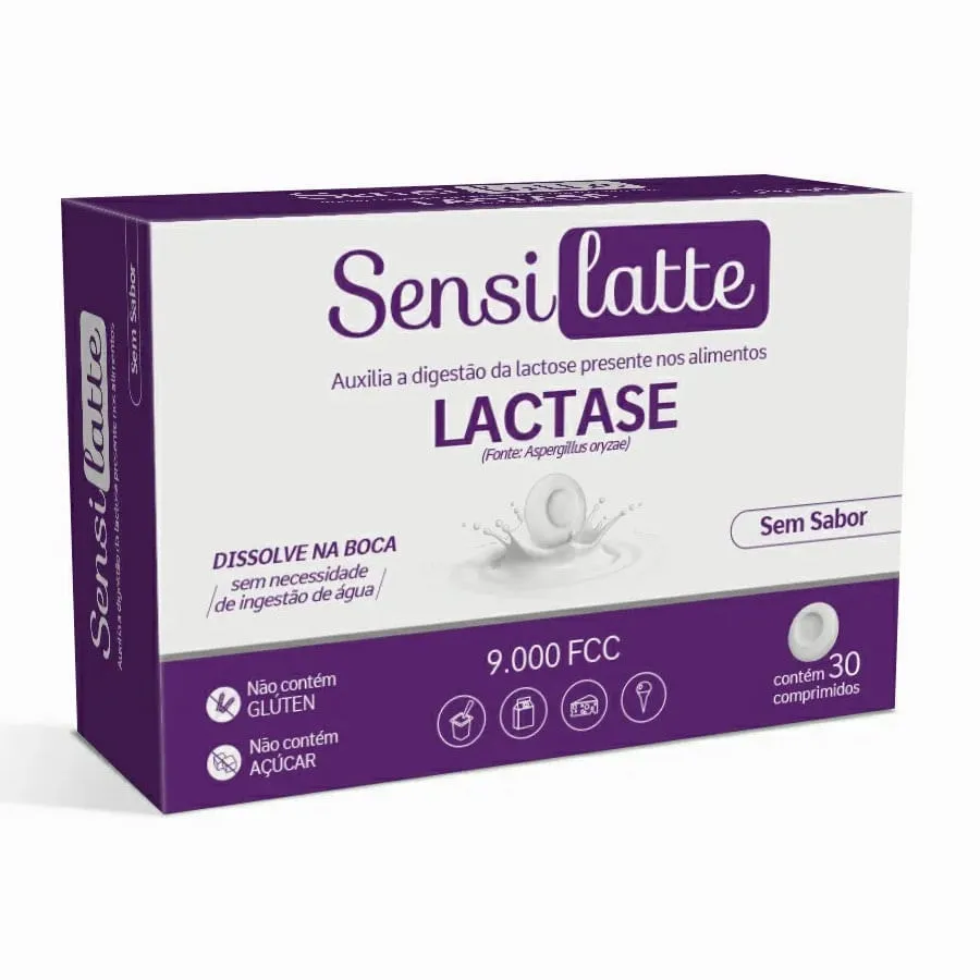 Sensilatte Lactase Sem Sabor 9.000FCC 30 Comprimidos