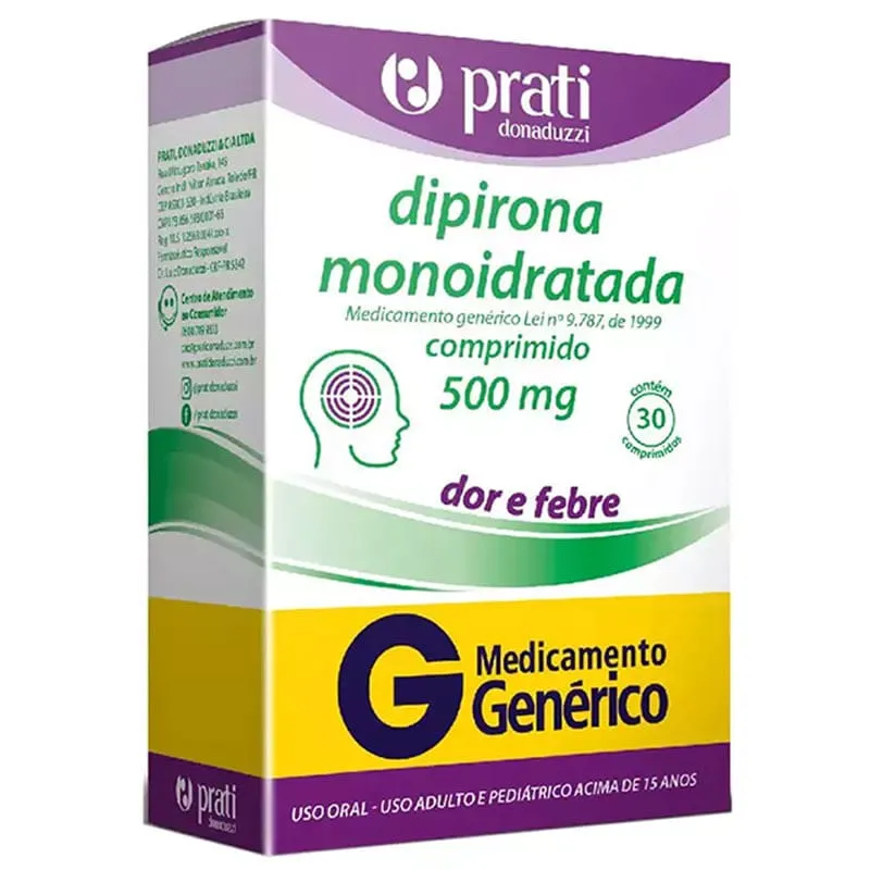 Dipirona Sódica 500mg 30 Comprimidos