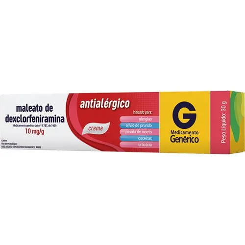 Maleato de Dexclorfeniramina 10mg/g Creme 30g Cimed Genérico