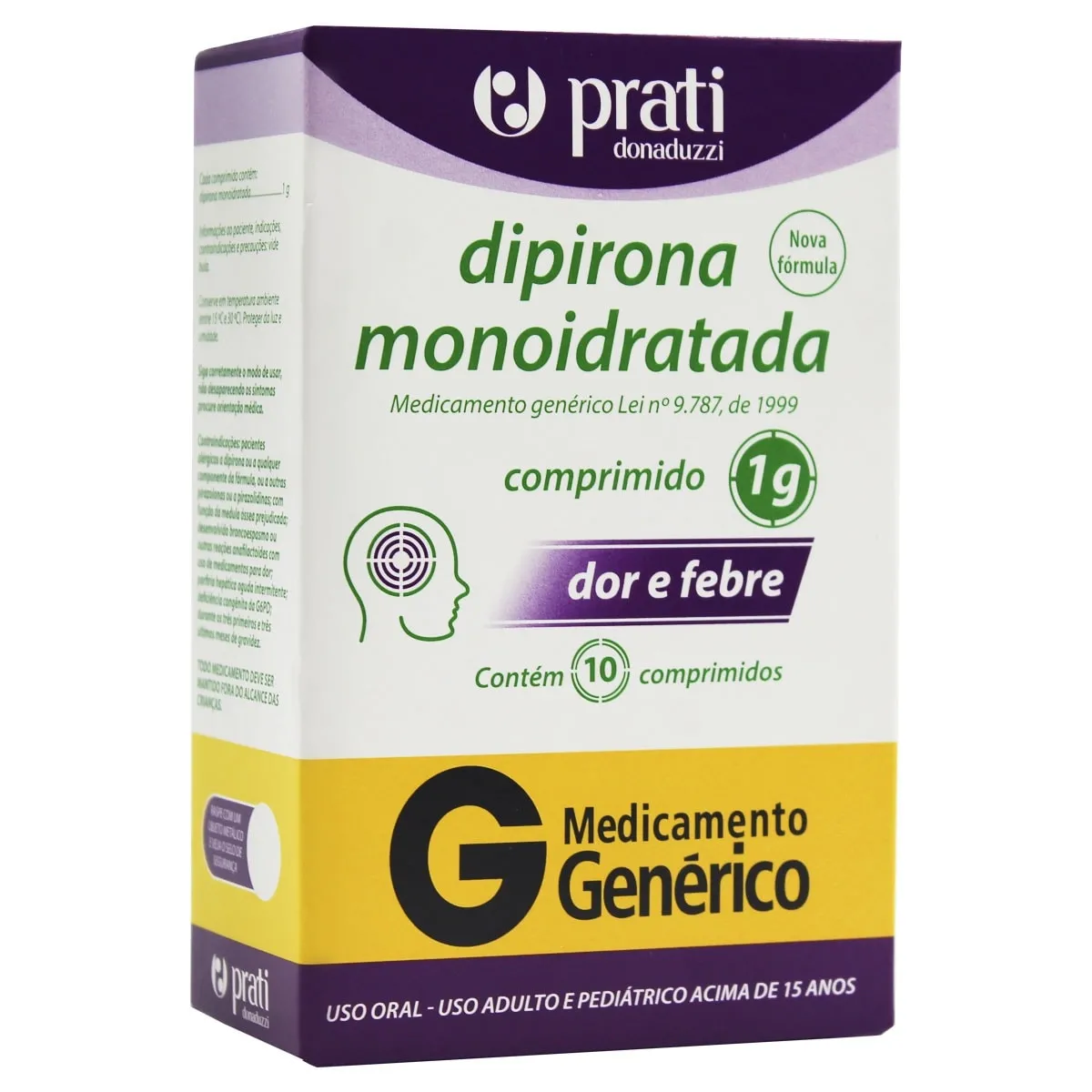 Dipirona Sódica 1g 10 Comprimidos