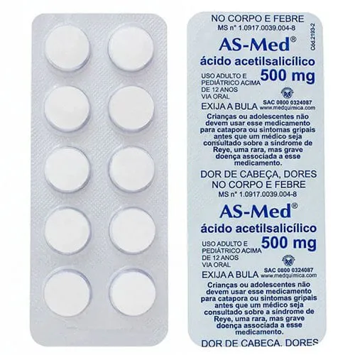 As-Med 500mg Cartela 10 Comprimidos