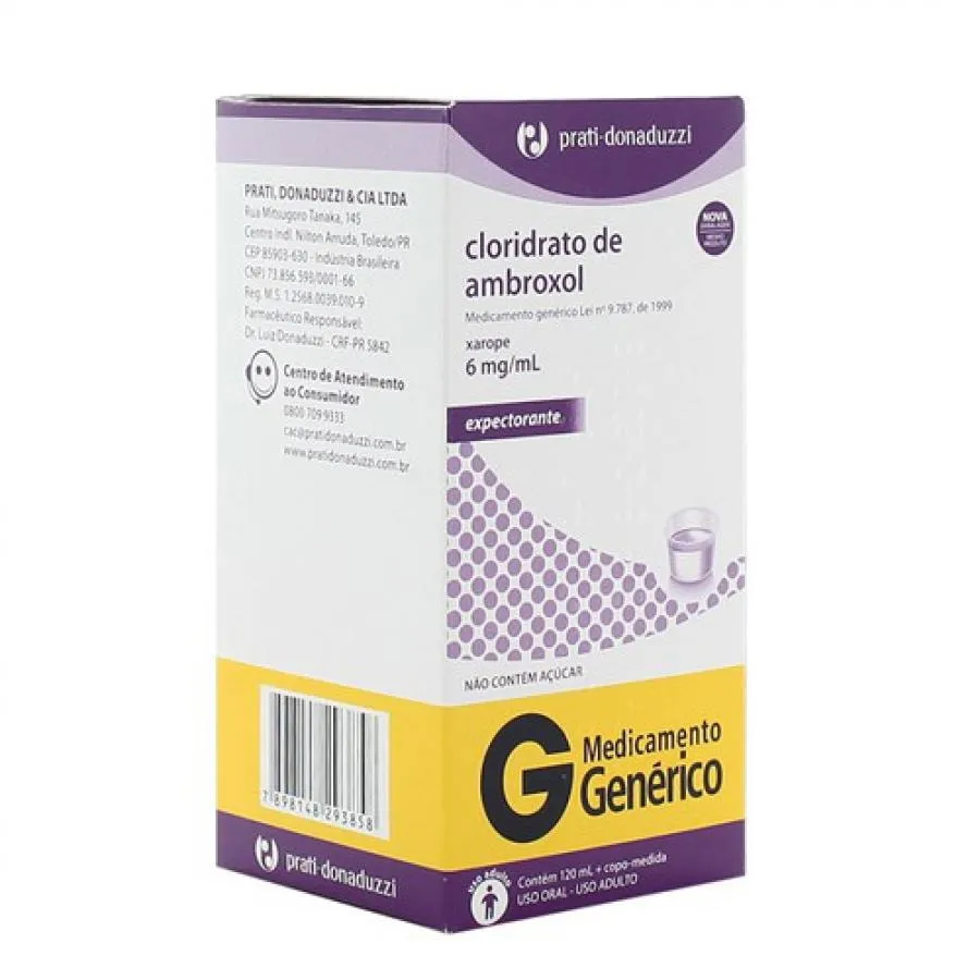 Cloridrato de Ambroxol Xarope Adulto Genérico Prati Donaduzzi 30mg/5ml 120ml