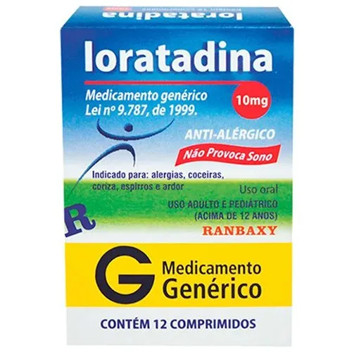 Loratadina 10mg 12 Comprimidos - Ranbaxy