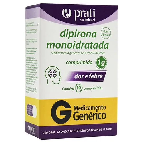 Dipirona 1g 10 Comprimidos Prati Donaduzzi Genérico