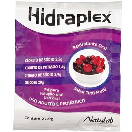 Hidraplex Sais Para Reidratação Oral 4 Envelopes Sabor Tutti-Frutti Natulab Similar