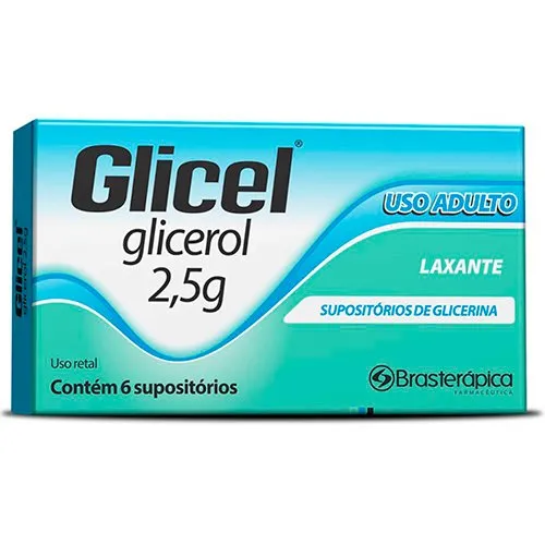 Glicel 2,254g 6 Supositórios Adulto Brasterápica Similar