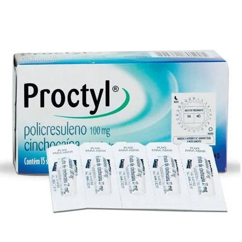 Proctyl 100mg + 27mg 15 Supositórios