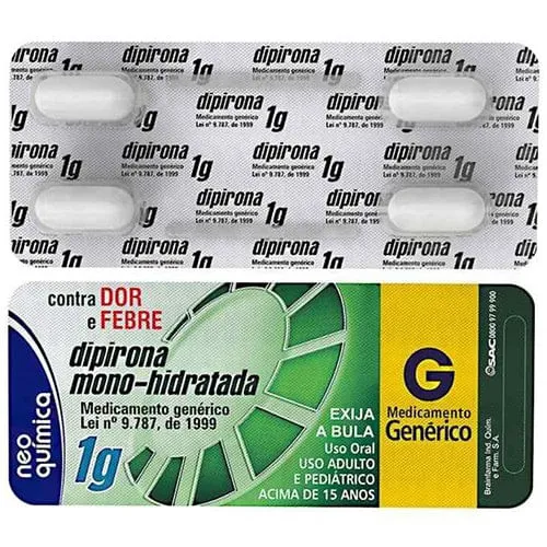 Dipirona 1g 4 Comprimidos Neoquímica Genérico