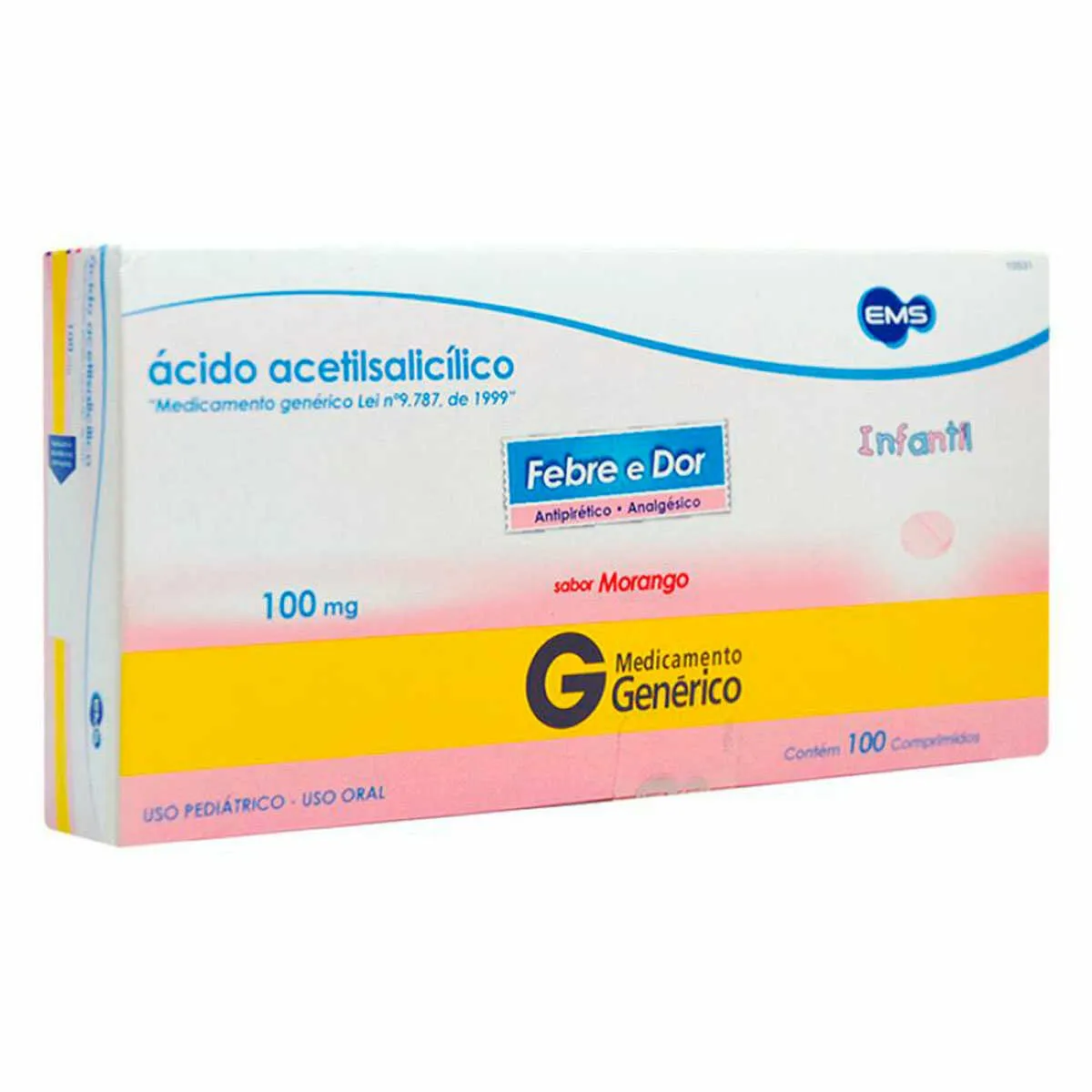 Ácido Acetilsalicilico 100mg 10 Comprimidos EMS Genérico