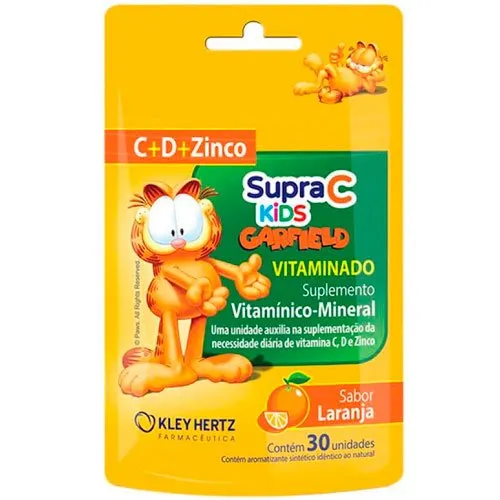 Supra C Kids Garfield 30 Unidades Laranja Kley Hertz