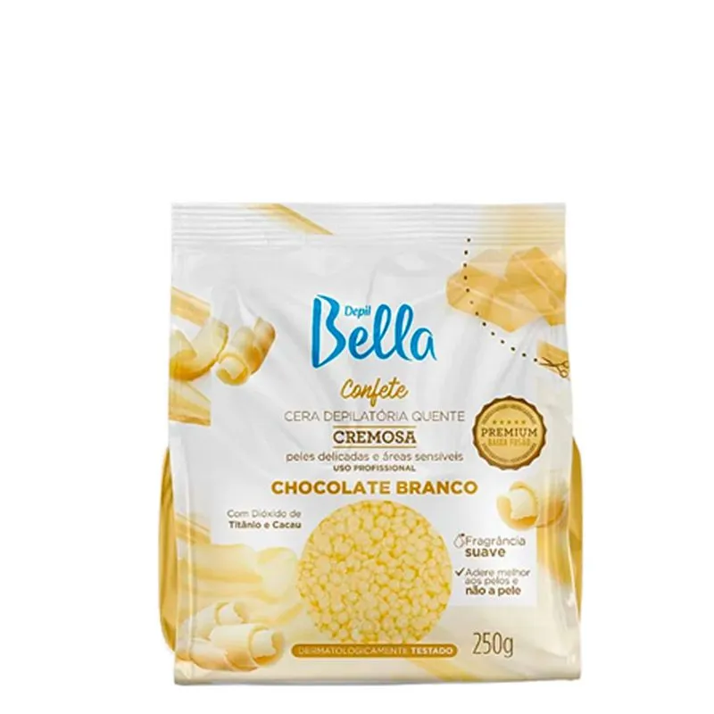 Cera Confete Chocolate Branco 250G Depil Bella