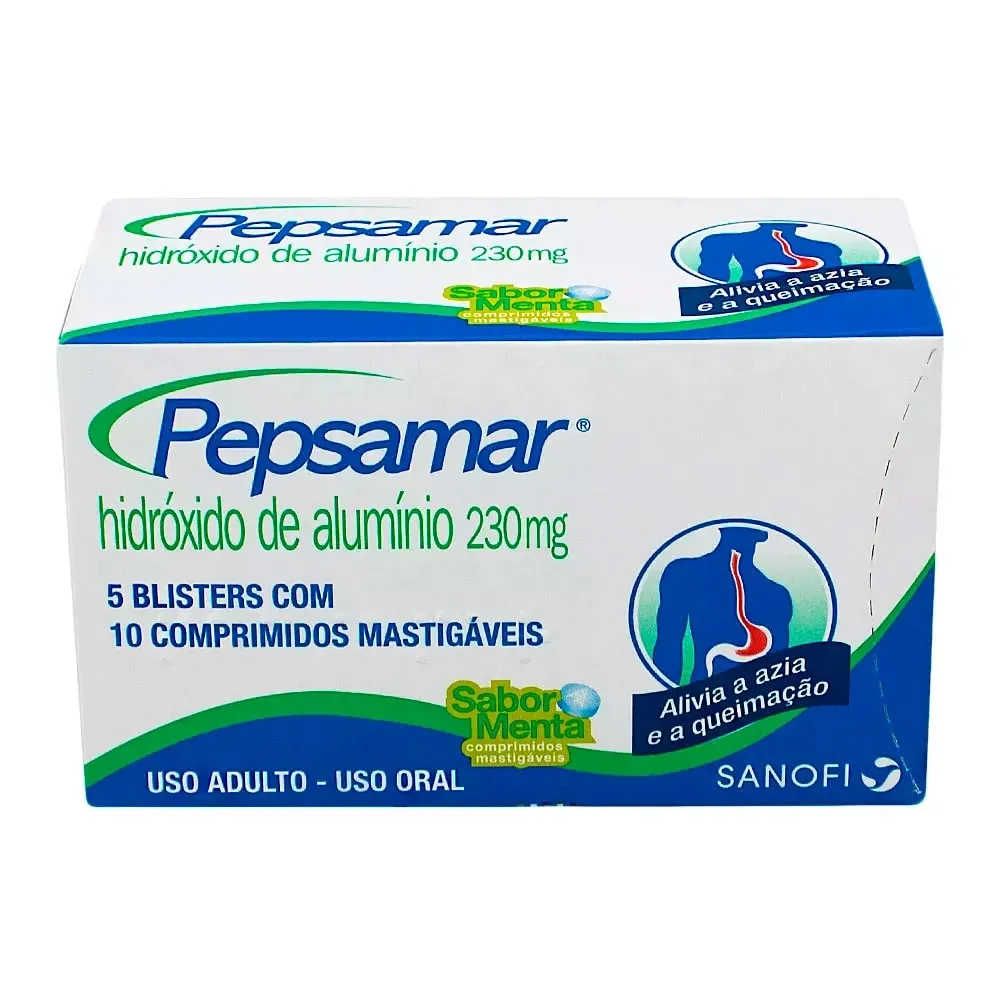 Pepsamar 230mg 50 Comprimidos Mastigáveis