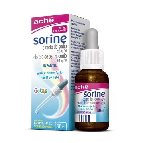 Sorine Solução Nasal Gotas Infantil 9mg/0,1mg/ml 30ml