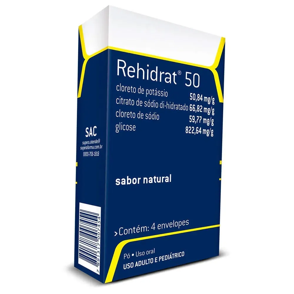 Rehidrat 50 Sabor Natural 4 envelopes