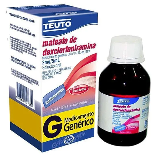 Dexclorfeniramina Xarope 0,4mg 100ml +Copo Genérico Teuto