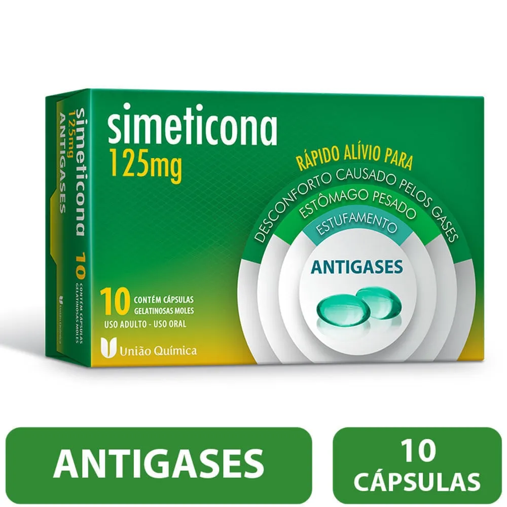 Simeticona 125mg 10 Cápsulas Genérico União Química