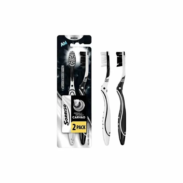Escova De Dentes Sorriso Carvão 2 Unidades