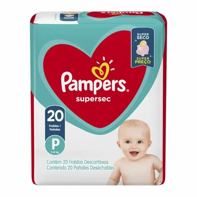 Fraldas Pampers Super Sec Com 20 Unidades P