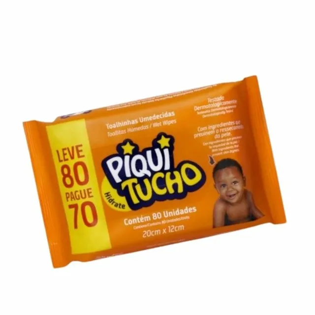 Lenço Umedecido Piquitucho Hidrate 80 Unidades