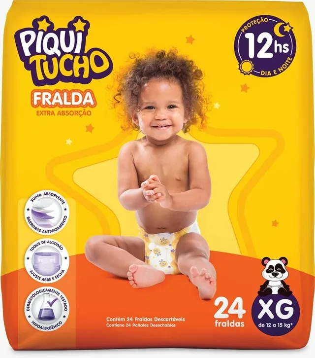 Fralda Piquitucho Mega (Xg) 24 Unid