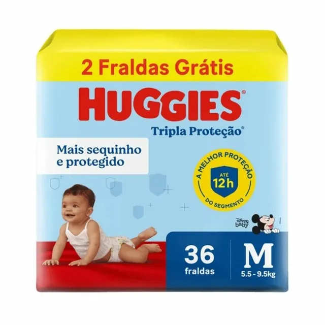 Fralda Huggies Tripla Proteção Meguinha (M) 36 Unidades