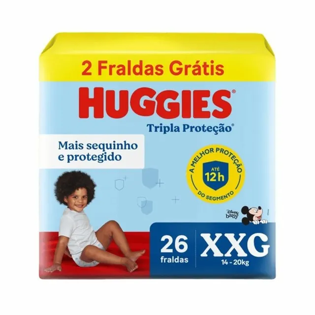 Fralda Huggies Tripla Proteção Meguinha Xxg (26) Unidades
