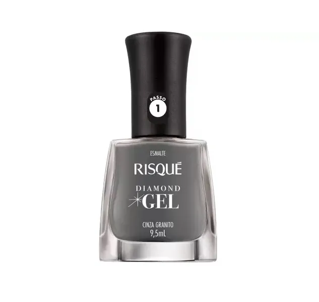 Esmalte Risque Diamond Gel Cinza Granito
