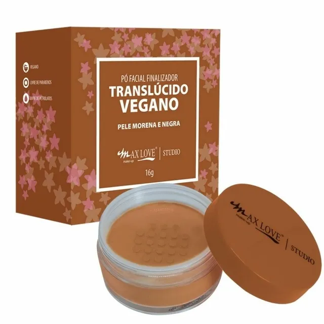 Pó Facial Translúcido Vegano Morena E Negra Max Love