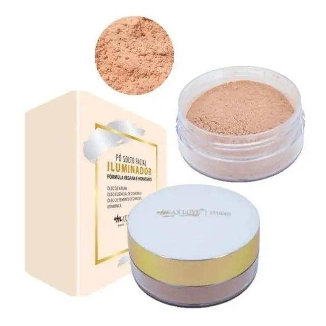 Pó Facial Iluminador Vegana e Hidratante Cor: 01 Max Love