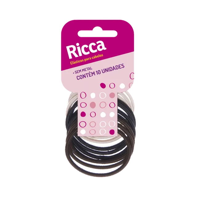 Elástico para Cabelo Ricca Volume Hair sem Metal 6 Unidades