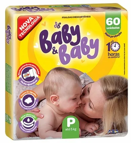 Fralda Baby&Baby Mega (P) 60 Unidades