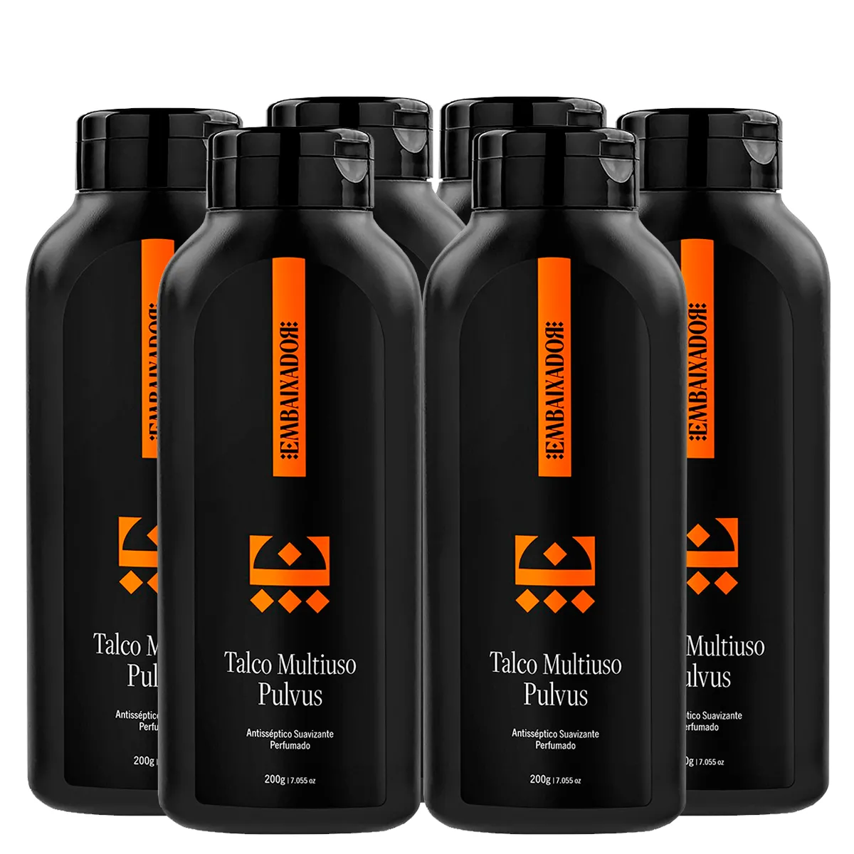 Kit 06 Talco Multiuso Pulvus Embaixador 200g