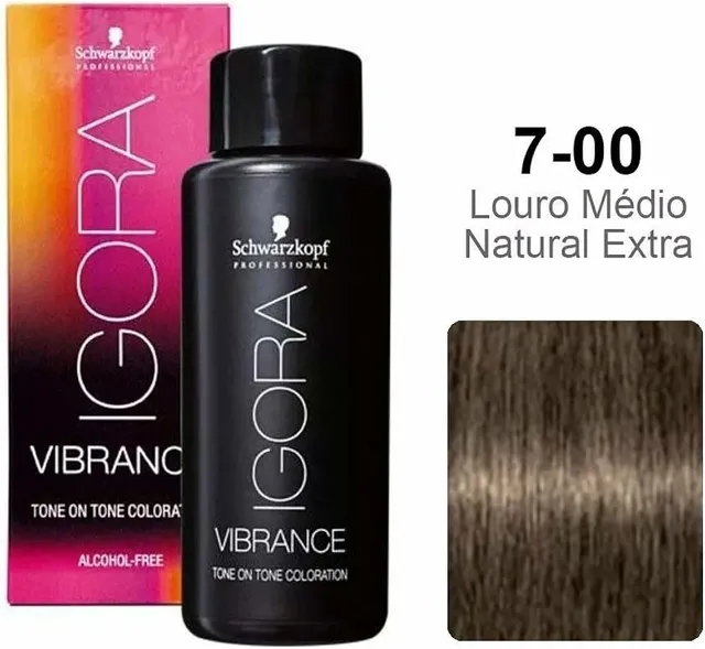 Schwarzkopf Igora Vibrance 7-00 Louro Médio Natural Extra 60ml
