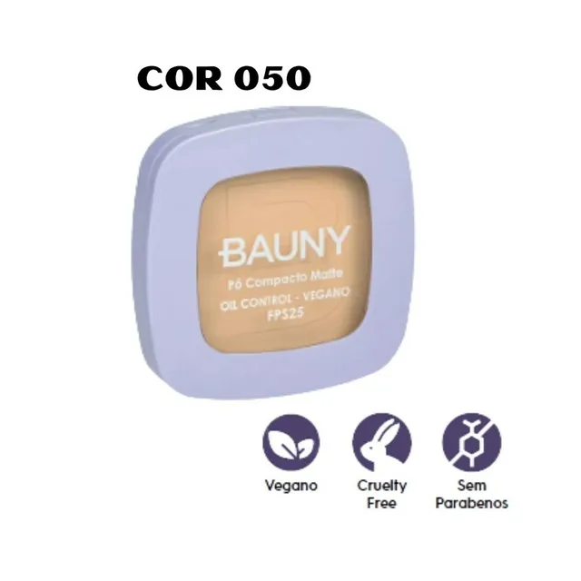 Bauny Pó Compacto Matte FPS 25 10g Cor 050