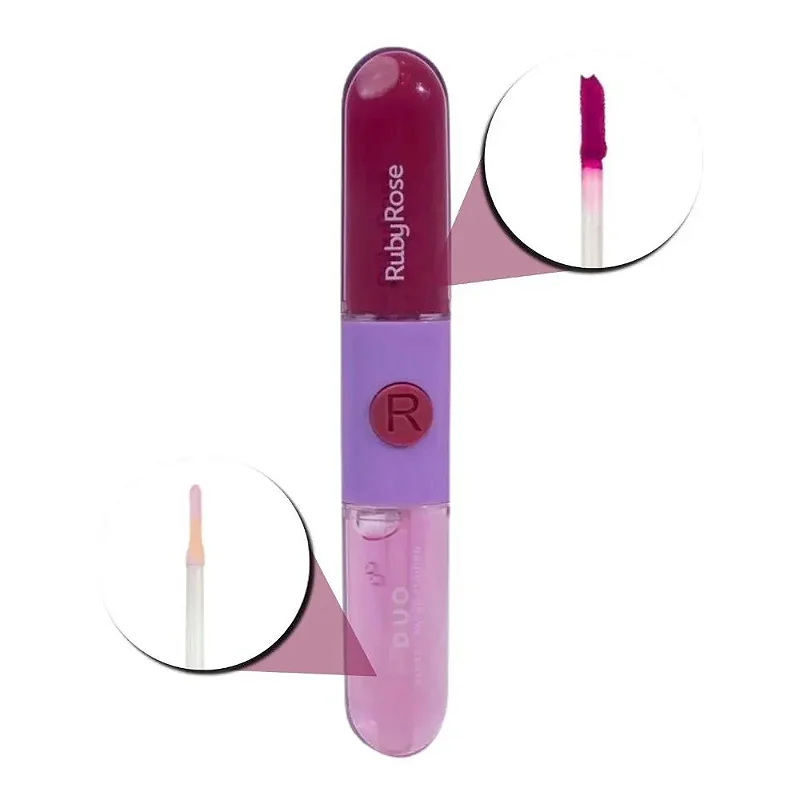 Batom Gloss Liquido Duo LD11 REF. HBF56911 Ruby Rose