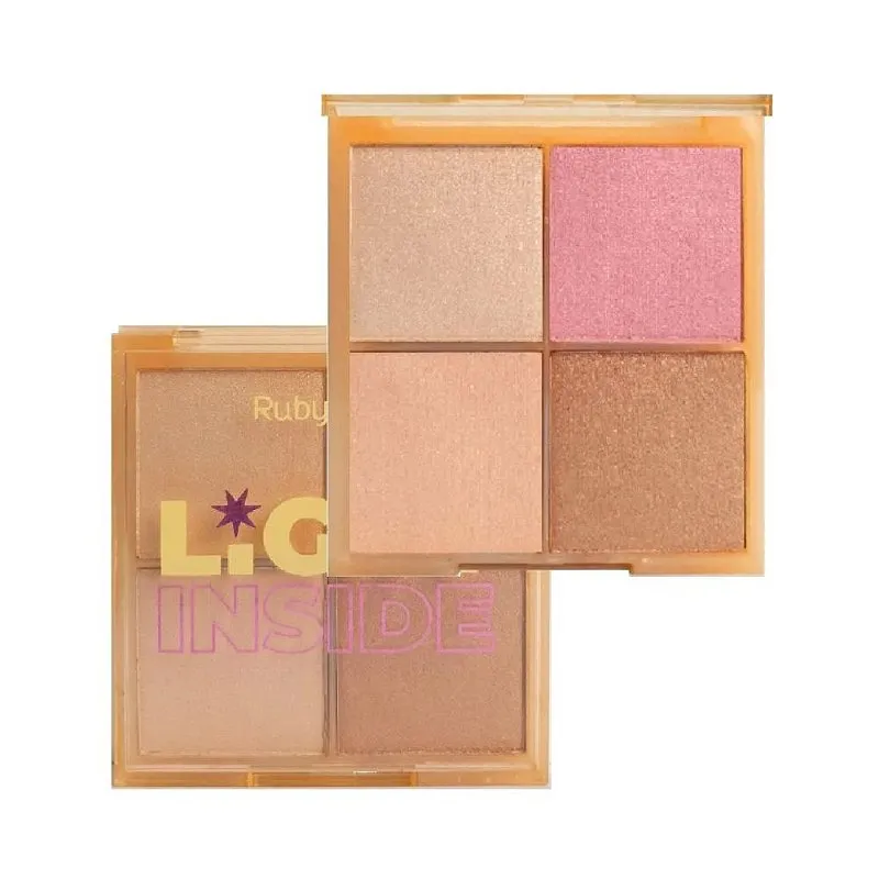 Paleta De Iluminador Glow Ligth Inside Hb75231 Huby Rose