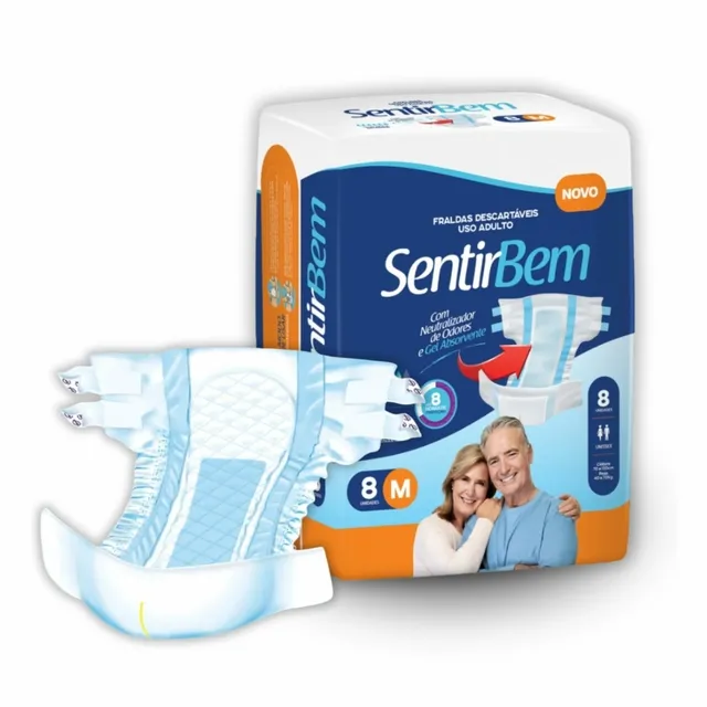 Fralda Geriatrica Sentir Bem (M) c/8 Unidades