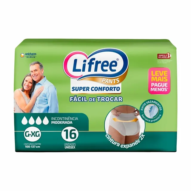 Fralda Geriatrica Lifree Super Confort [G/Xg] c/16 Unidades