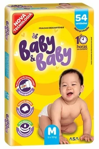 Fralda Baby&Baby Mega (M) 54 Unidades