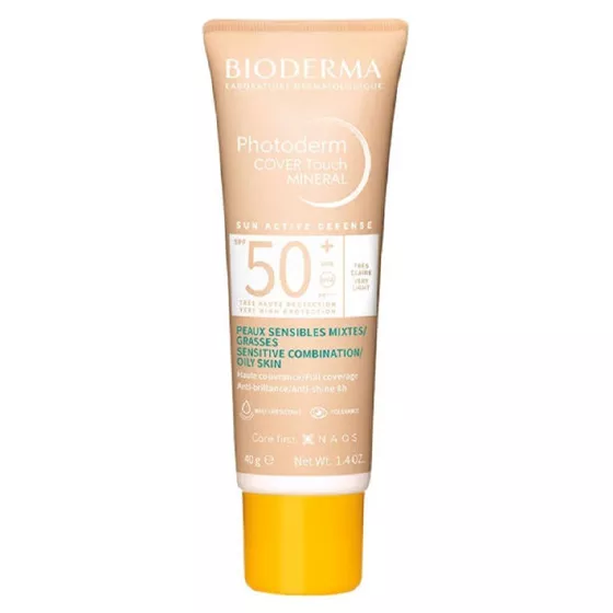 Protetor Solar Bioderma Photoderm Cover Touch Mineral Muito Claro FPS50+ 40g