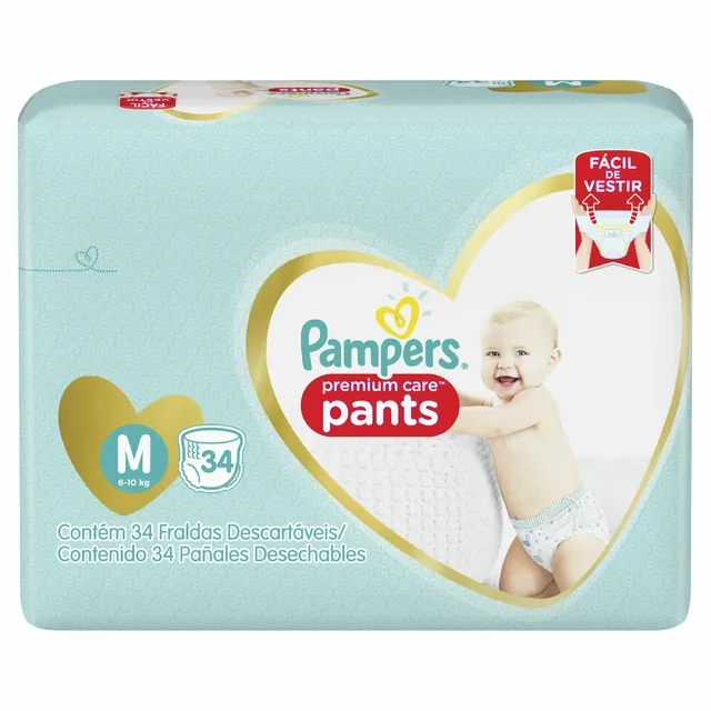 Fralda Pampers Pants Premium Care Com 34 Unidades M