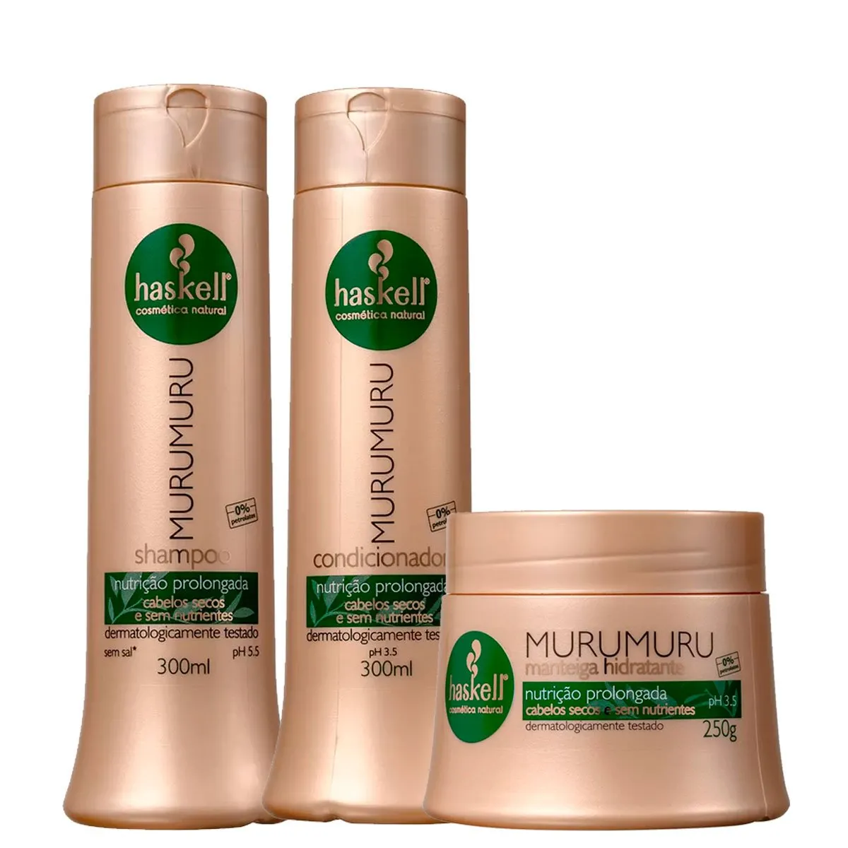 Kit MuruMuru Haskell Shampoo, Condicionador e Mascara 300ml