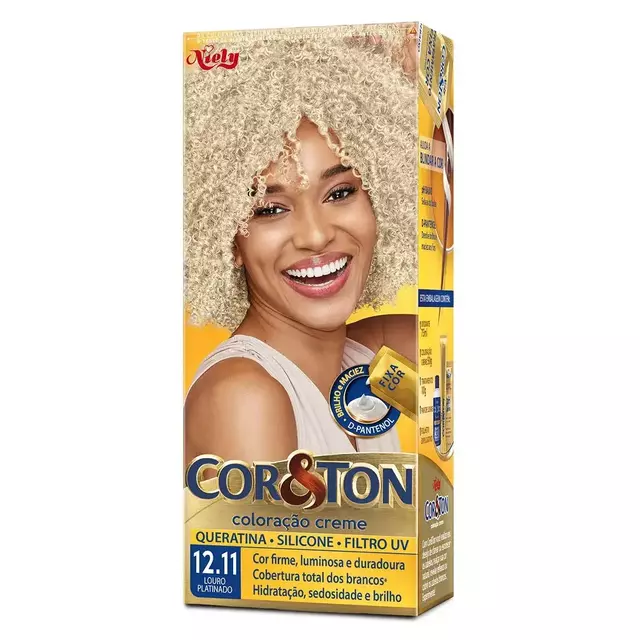 Coloração em creme 12.11 louro platinado  - Cor & ton