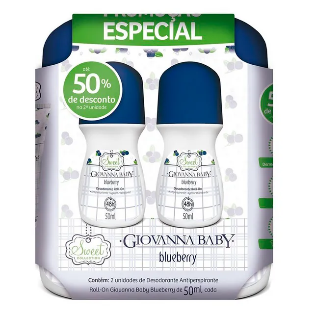 Desodorante Giovanna Baby Rollon Blueberry C/2Un